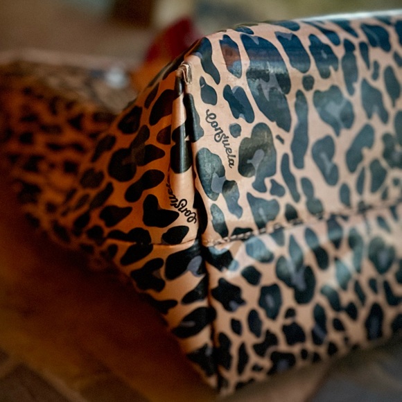 Consuela Blue Jag Zipper Tote | Leopard Print Travel & Beach Bag | Retired - Picture 8 of 17